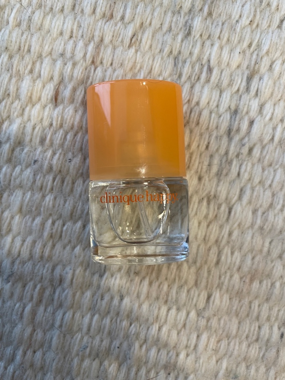 Clinique Happy Mini Bottle with Orange Cap and Logo